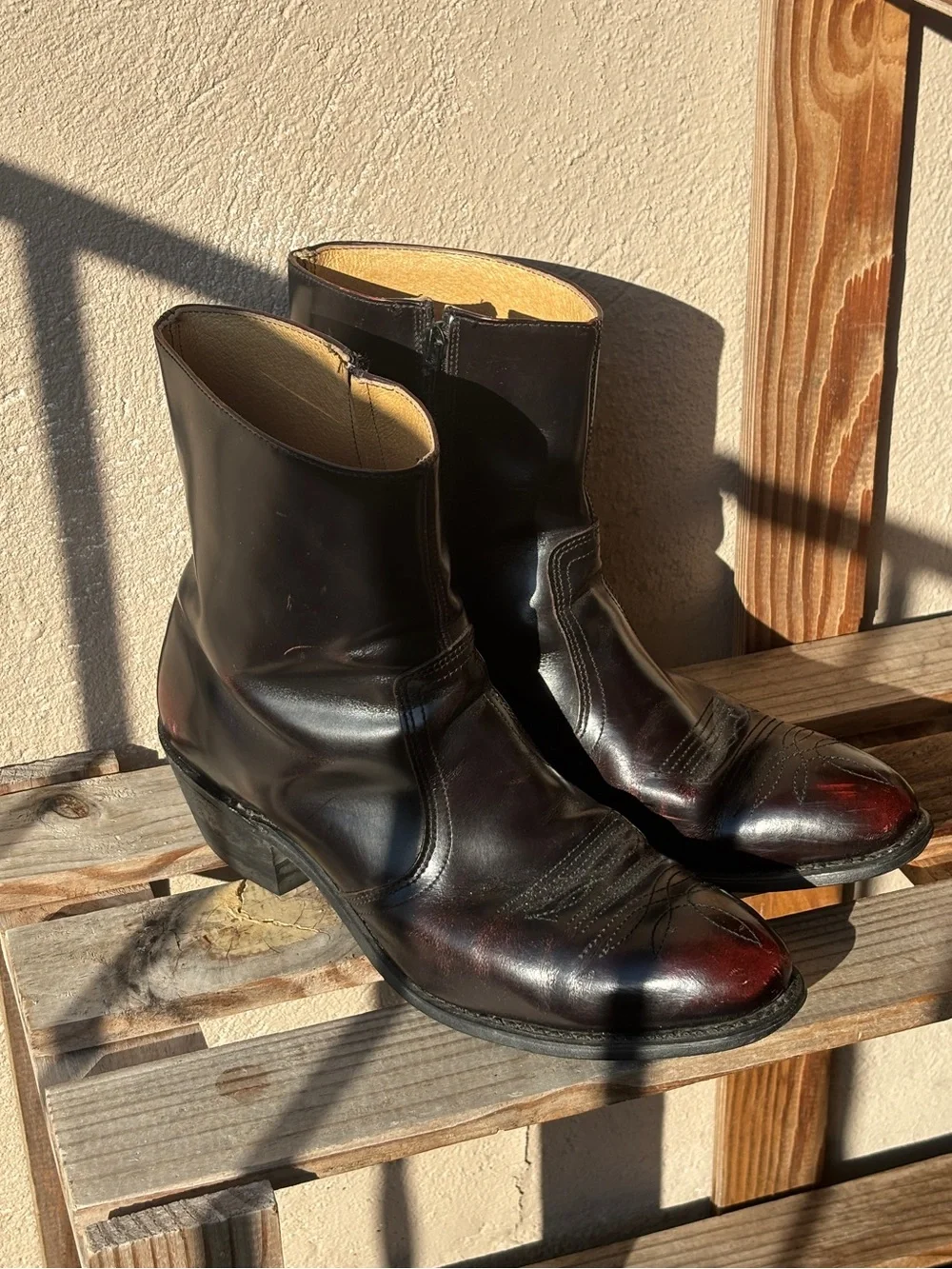 Western Cordovan Men’s Ankle Boots _ 10 1/2
